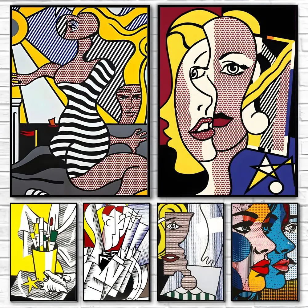 Roy Lichtenstein Pop Abstract Art Poster HD Art Sticky Wall Waterproof Home Living Room Bedroom Bar Aesthetic Decoration