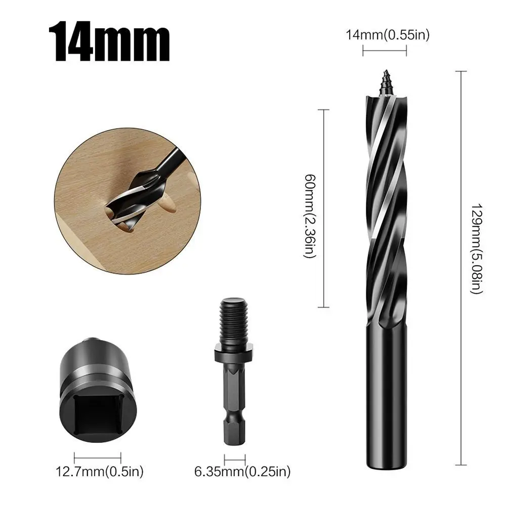 4 Flute Wood Boring Bits Impact Wood Auger Drill Bit Quick Change Hex Shank Wood Auger Bit Practical Replacement Accessories