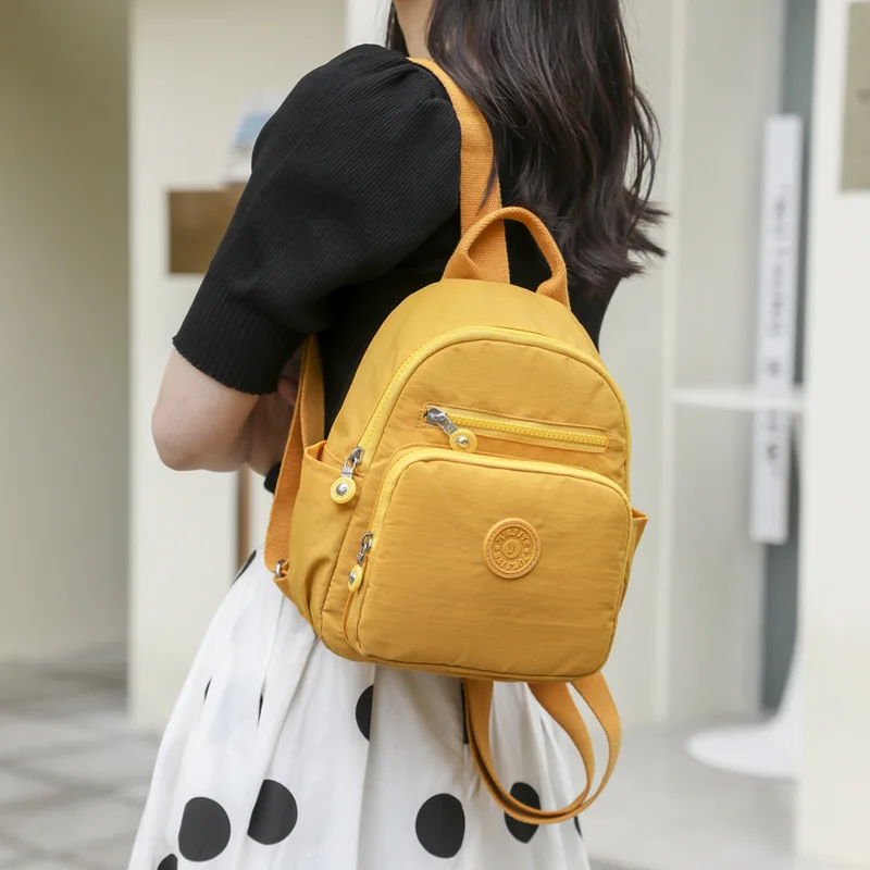 Oxford Cloth Backpack Simple Portable Rucksack Ladies Bag Light Casual Nylon Cloth Backpack Multicolor School Bag Travel Bag