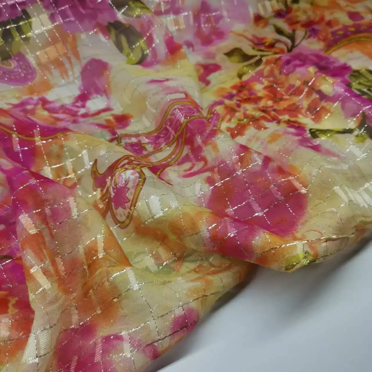 Colorful Silk Metallic Jacquard Somalia Dirac Fabric Style Brocade DIY Sewing Shirt Wedding Material Tissue