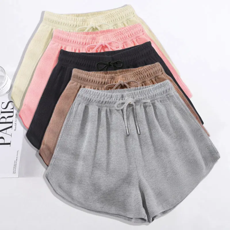 

2026 New High Waist Loose Shorts Wide Leg Pants Sports Women's Student Casual Slimming Korean Style Friend Matching PVC Fabric