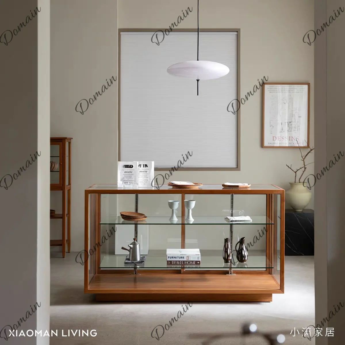 81 N Myanmar teak solid wood small household glass display cabinet desktop water cup tea set storage cabinet transparent  dustpr