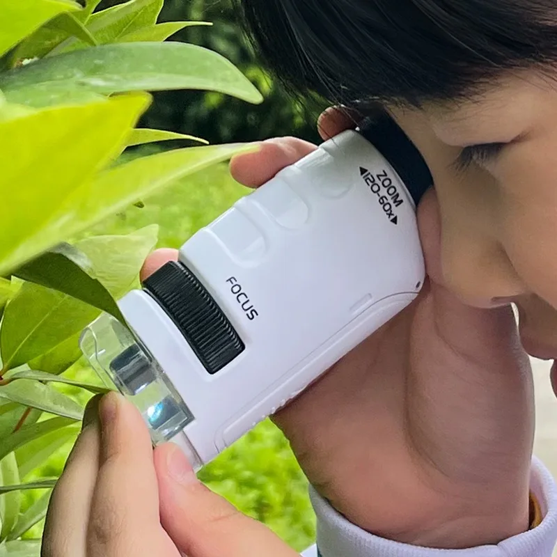 

Mini Handheld Microscope Kids Science Enlightenment Toy HD Magnification Observation ParentChild Teaching Aid 5+ Years