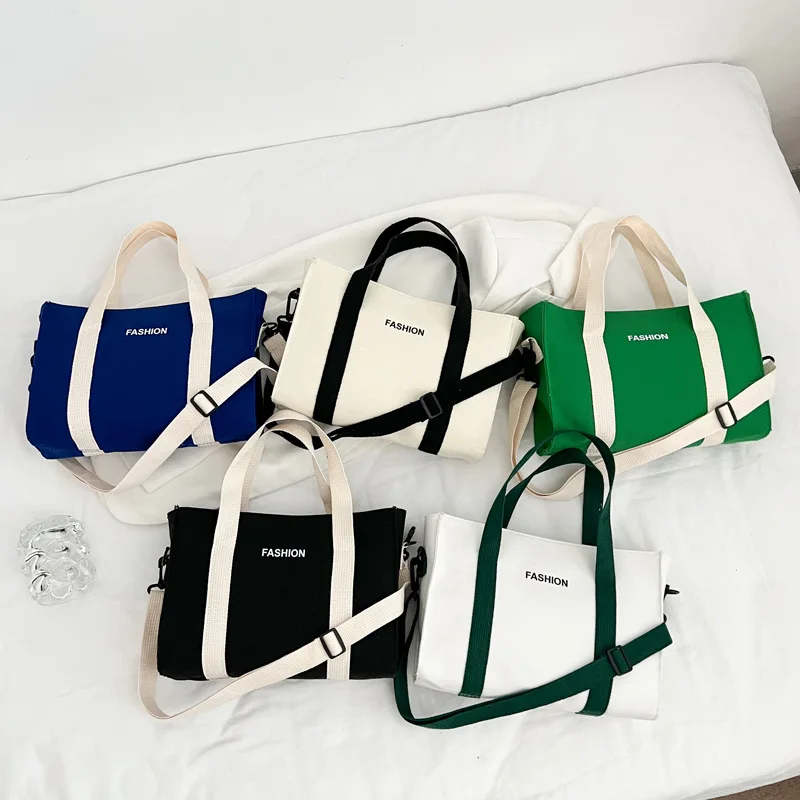 

Lightweight Canvas Tote Bag 2025 New for Women, Fashionable Crossbody Shoulder Purse, Casual Multi-Pocket Bag for All Occasions