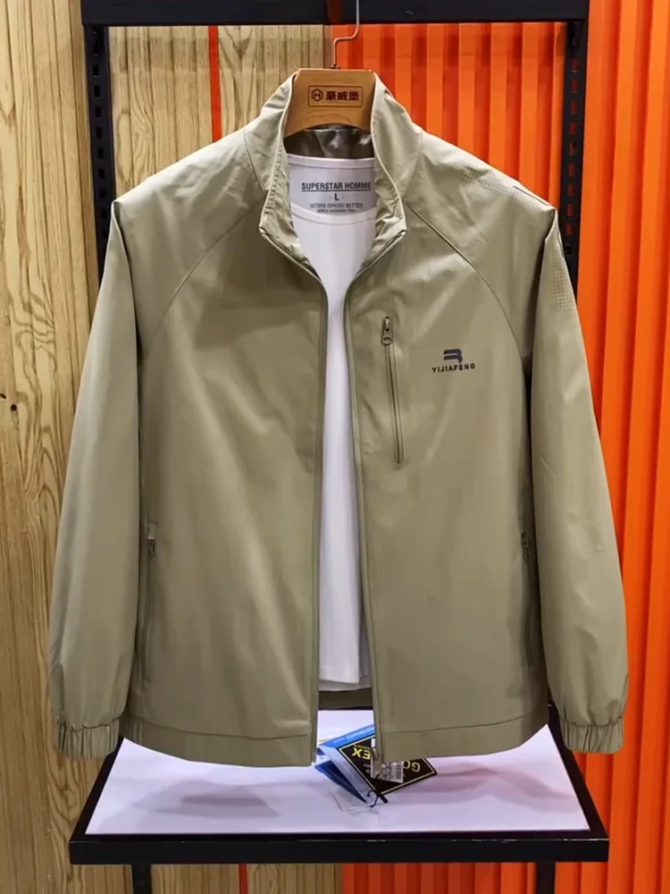 

Men's Faionable Casual Stand Collar Jaet New Spring Autumn Sli Versatile Haome Trendy High-End Feel Slim Fit Urban...