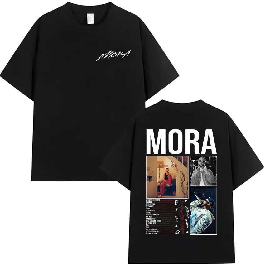 Rapper MORA Album 2025 Merch Graphic T Shirt Men's Clothing Casual Oversized T Shirts Unisex Fashion High Quality Cotton T-shirt image 2
