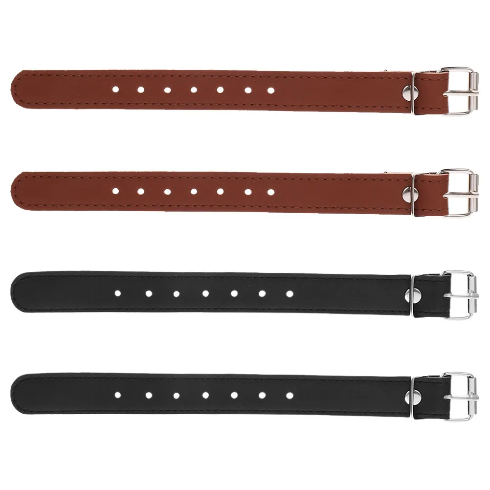 

4pcs Bicycle Basket Buckle 2 Pairs Metal Fitting PU Kids Bike Accessories Safe Durable Elastic Straps School Outings