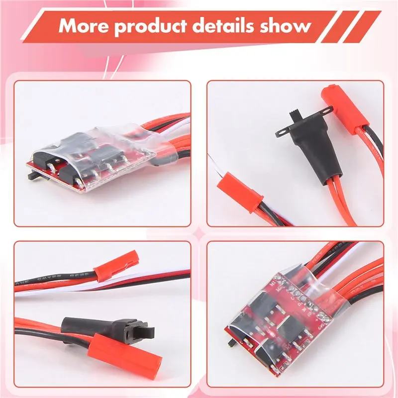 YSUN-4PCS RC Car 30A ESC Forward Reverse Brush Brake Dual Way ESC Motor Speed Controller For 1/16 1/18 1/24 Car Boat Tank