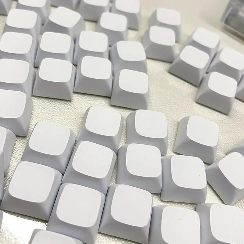PBT Keycaps 64Keys Minimalistic White Blank Keycap sublimations KeyCap สำหรับ XD64 GK64 SK64 เคียวแไพ