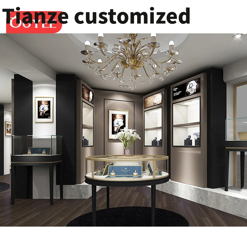 Customized-Modern Jewelry Showcase Jewelry Showroom Furniture Jewellery Display Cabinet Glass Jewelry Display Counter