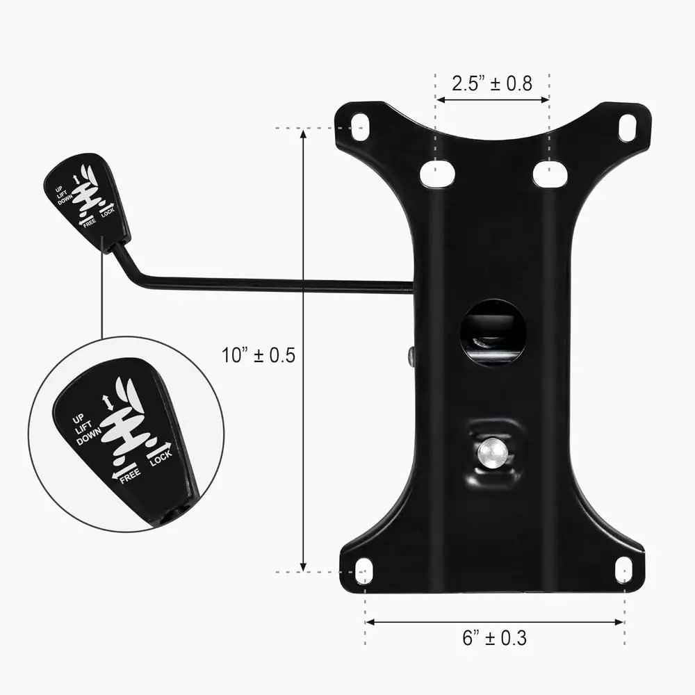 مجموعة استبدال قاعدة معدنية لكرسي ألعاب المكتب المنزلي مع أسطوانة حامل اللوحة السفلية، 5 عجلات مطاطية #4