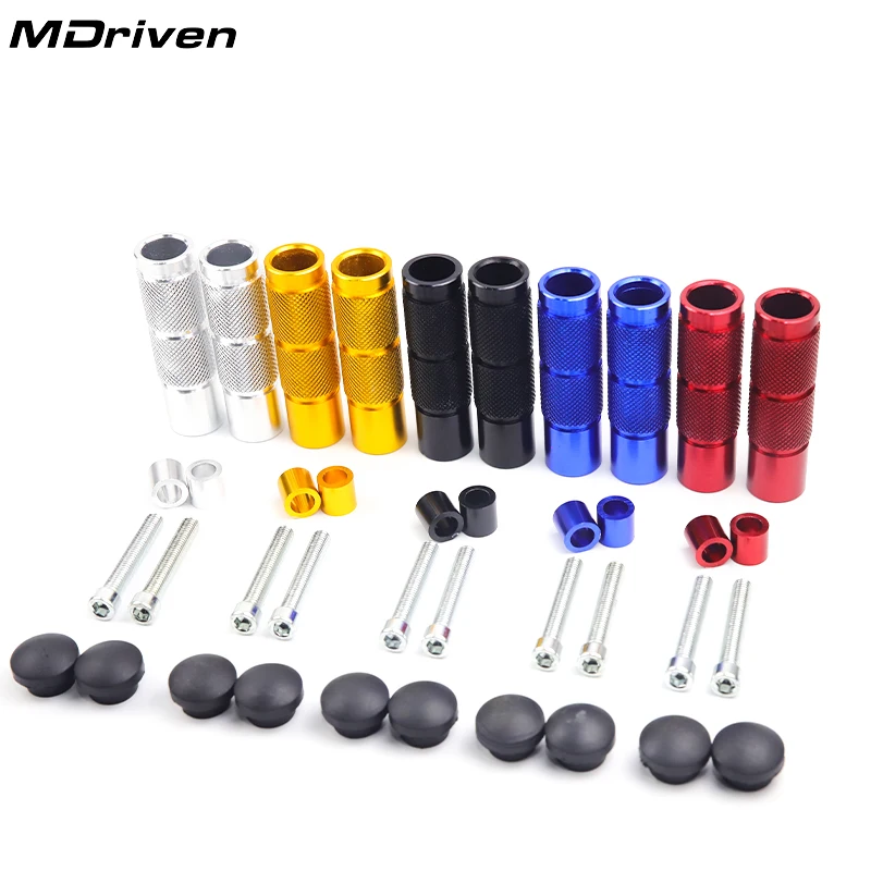 

M Driven motorcycle pegs 1 Pair of Motorcycle Round Pedals, M8 bolts with Aluminum Alloy Rear Foot Pegs, anti slip emotor pegs