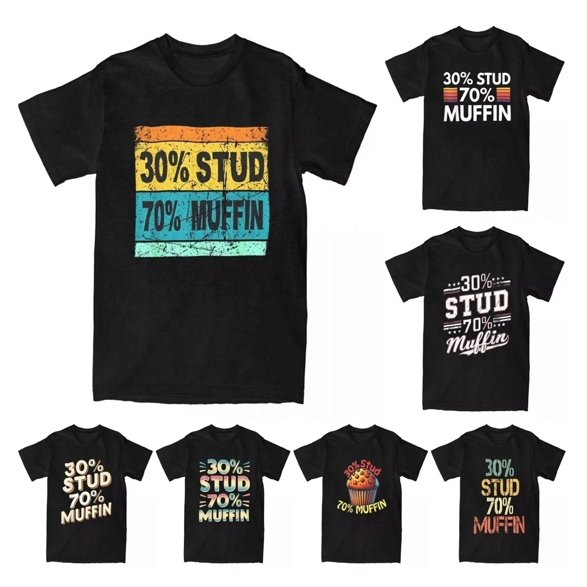 Men's T-Shirts Retro 30 Stud 70 Muffin Stud Muffin Valentine Hipster Cotton Tee Shirt Funny Sarcastic T Shirt Clothing Plus Size