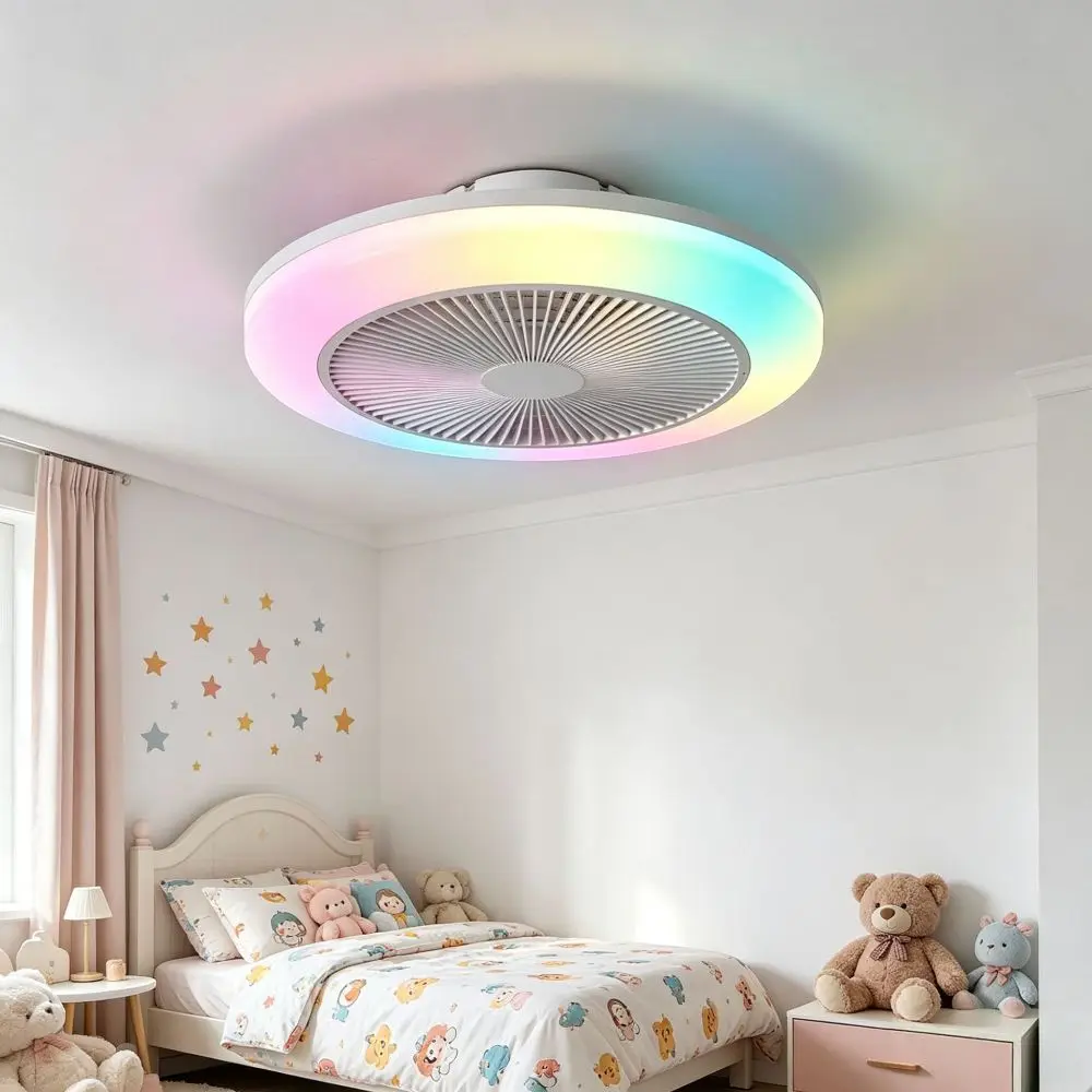 2-in-1 LED Fan Light 3 Light Mode Rotatable Ceiling Fan Lamp Three-speed Mode with Remote Control Crystal Fan Light Bedroom