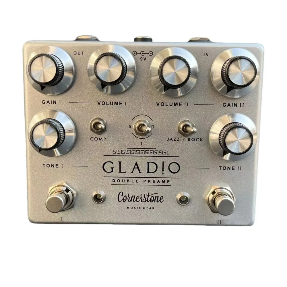 LY-ROCK GLADIO Guitar Effect Pedal Distortion Overdrive Dual Overdrive Preamp with True Bypass, 9V Power Supply, Original Clone