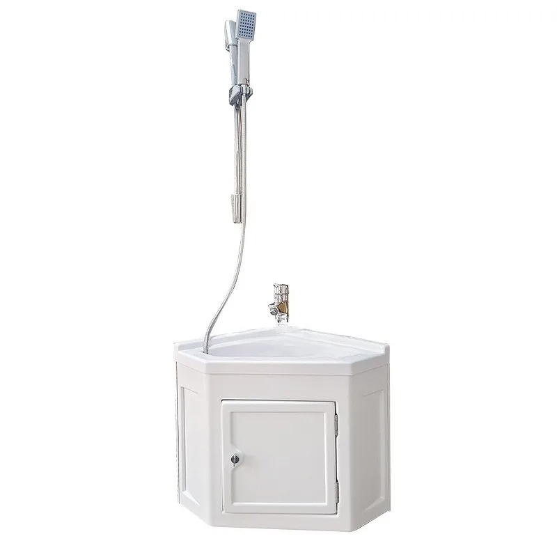 

Bathroom corner wash basin, shower washbasin triangular basin with storage space