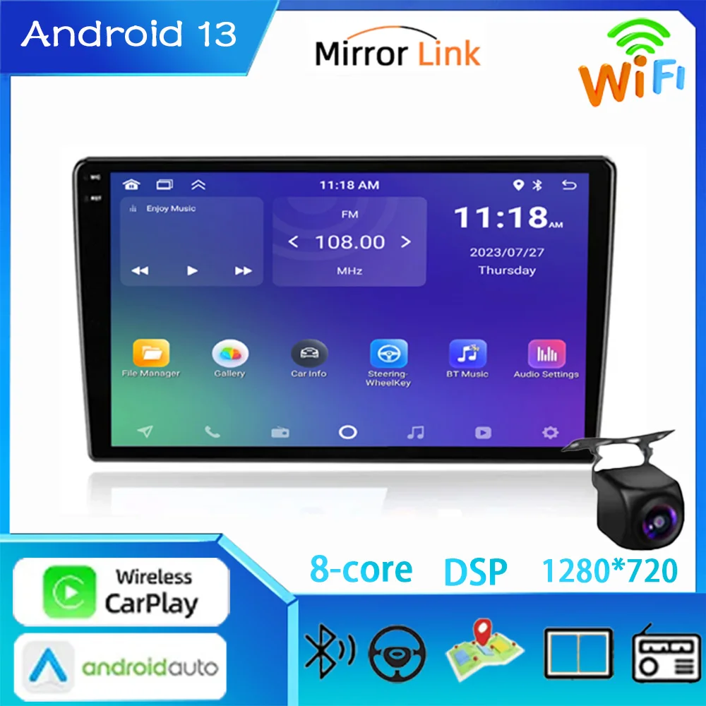 

For Nissan Toyota Kia 9" Universal WIFI Navigation GPS Car Audio Multimedia Player Android Auto Radio Carplay No 2din DVD