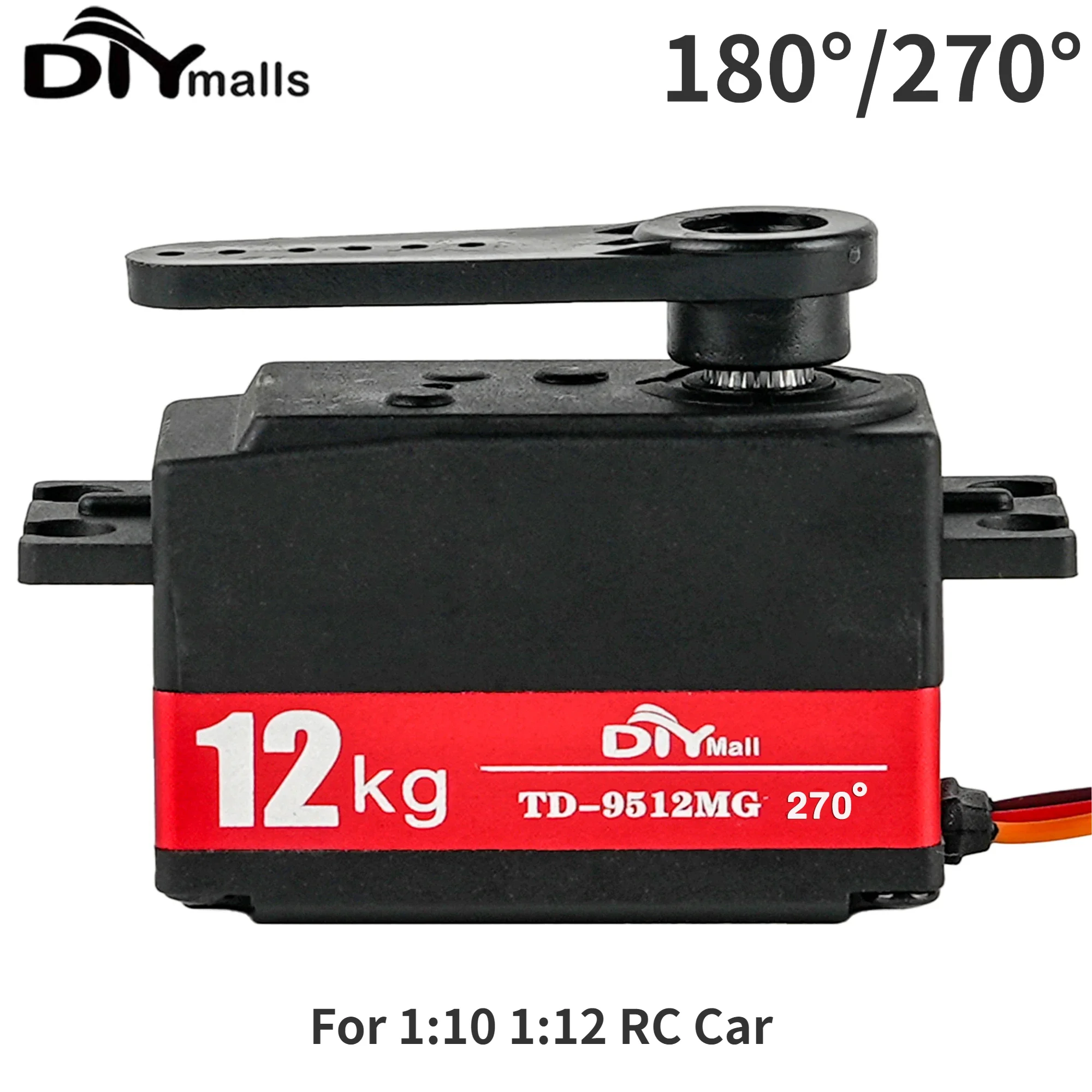 12KG Short Body Servo TD-9512MG 180° 270° Digital Metal Gear Low Profile for 1:10 1:12 RC Car SCX10 TRX4 Drift Robot Crawler 3D