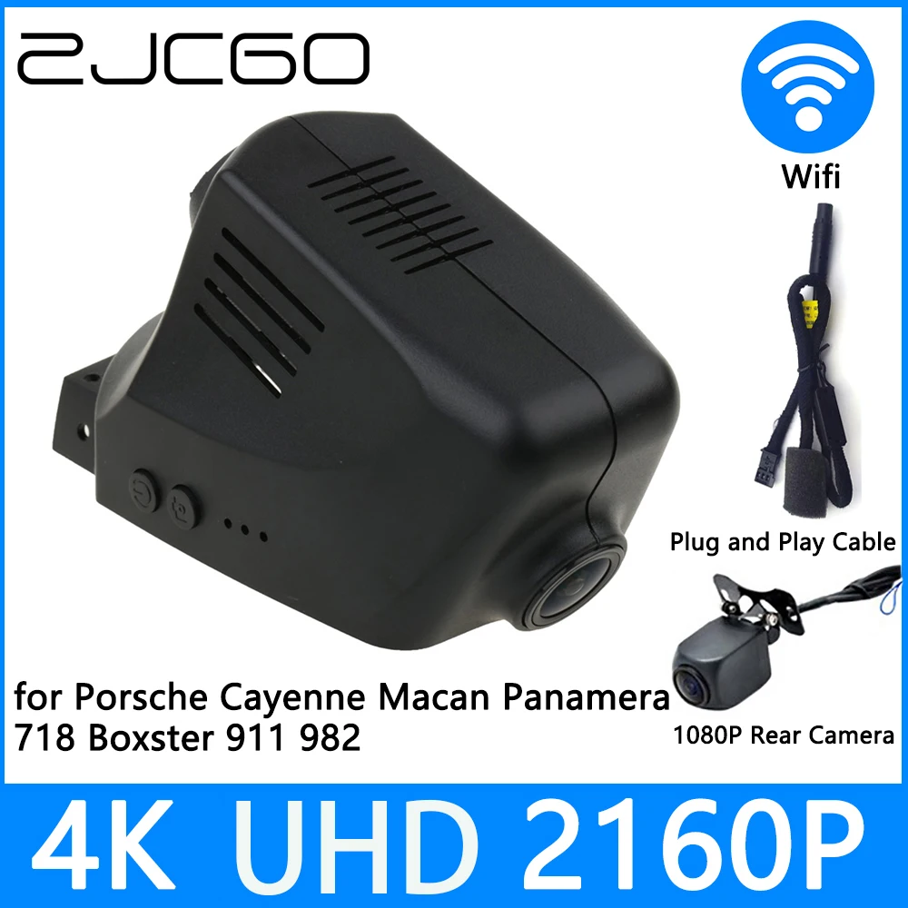 

ZJCGO Dash Cam 4K UHD 2160P Car Video Recorder DVR Night Vision for Porsche Cayenne Macan Panamera 718 Boxster 911 982