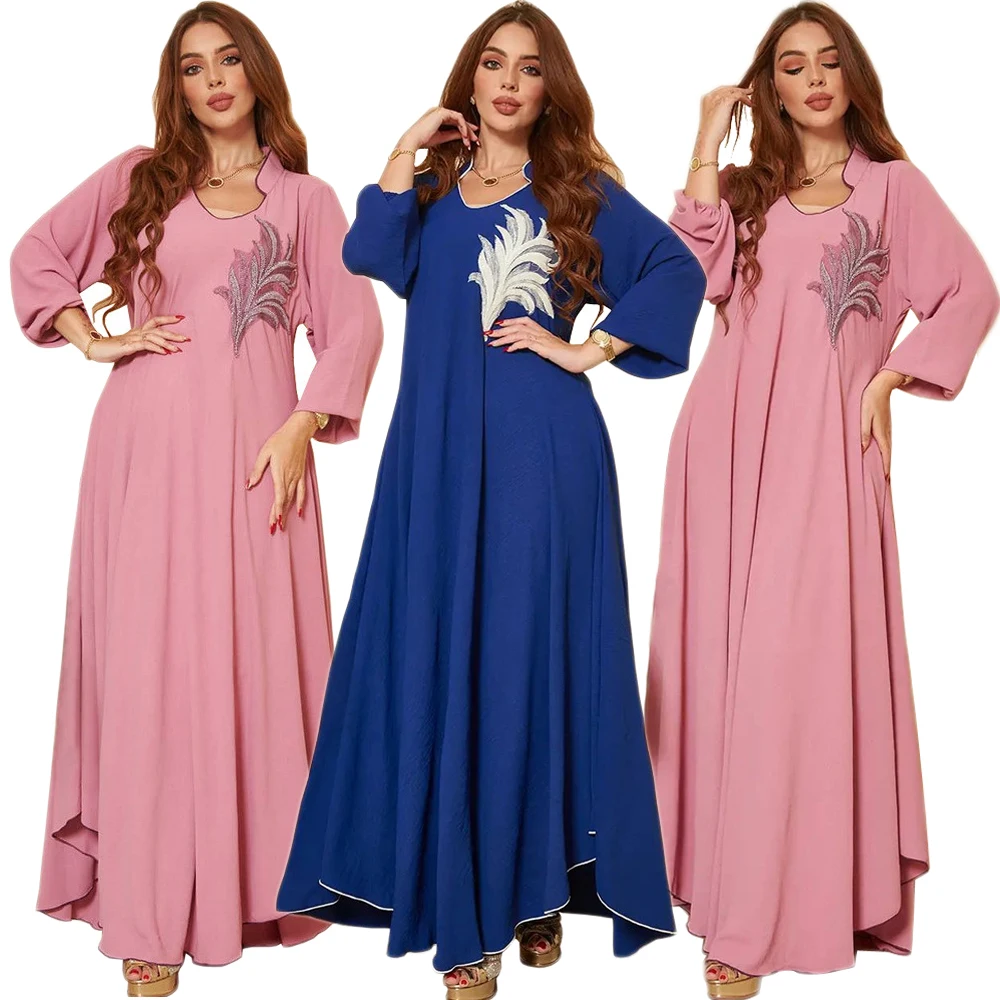 

Islamic Abaya Turkey Malaysia Middle East Arab Muslim Long Dress Women Ethnic Ramadan Maxi Robe Dubai Caftan Moroccan Party Gown