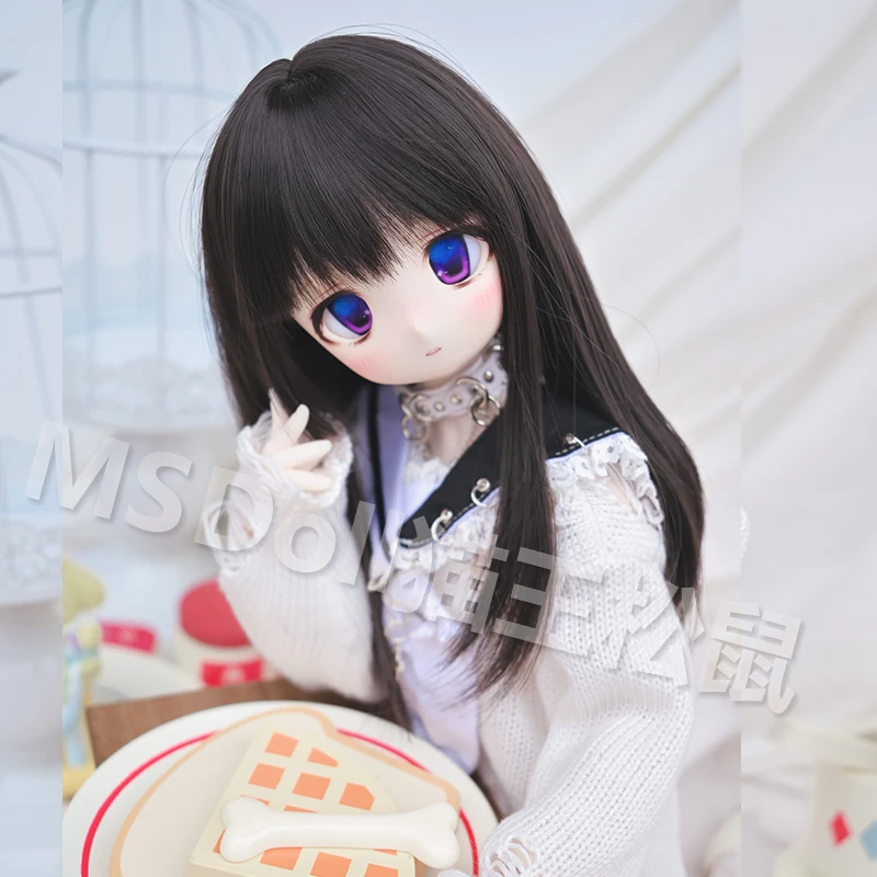 Süße 1/3 1/4 bjd Perücke Hoch temperatur weiche Seide Puppe Perücke japanische Anime Hime Schnitt Frisur Puppe Haar Mdd tf Puppen Zubehör