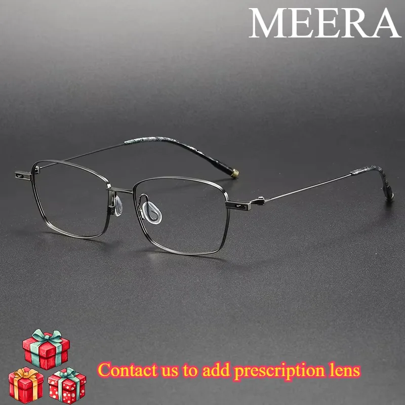 

202304 Fashion Eyeglasses Vintage Luxury Pure Titanium Eyewear Square Optical Prescription Glasses Frame For Men Women