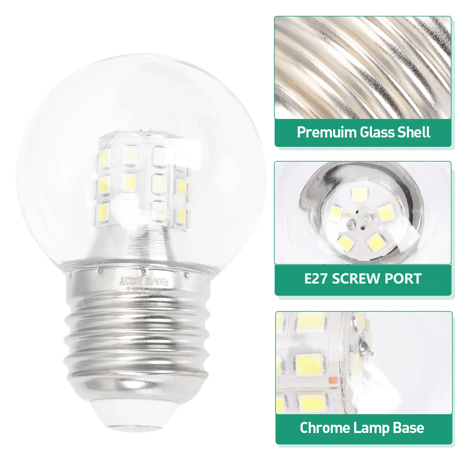 LED E27 7W Light Bulb Replacement Energy Saving Long Lifespan Bright Light Indoor Outdoor Decorative Globe Bulb
