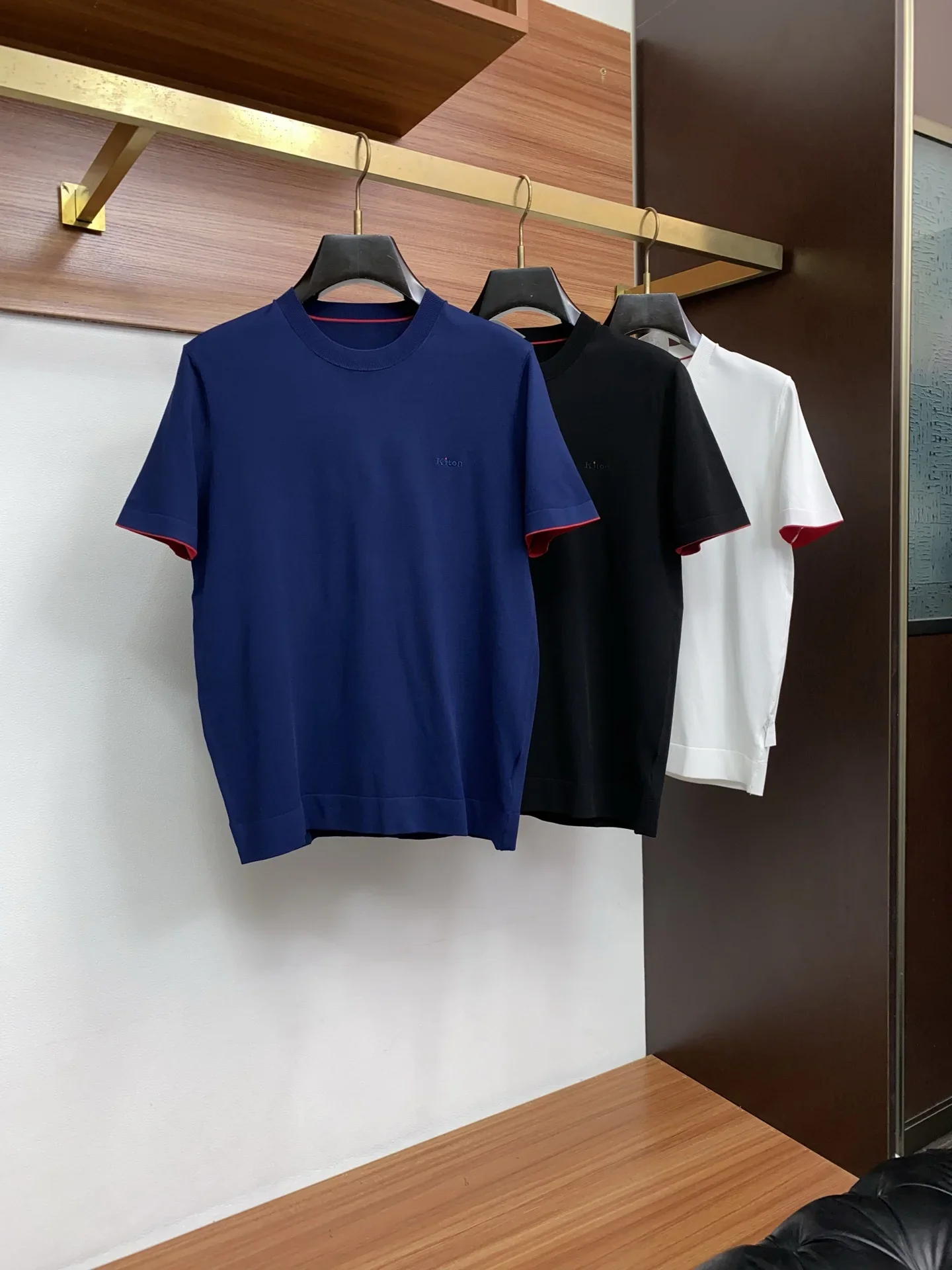 Kiton 2026s100 pcs mercerized pure cotton fabric classic fashion breathable comfortable short-sleeved T-shirt