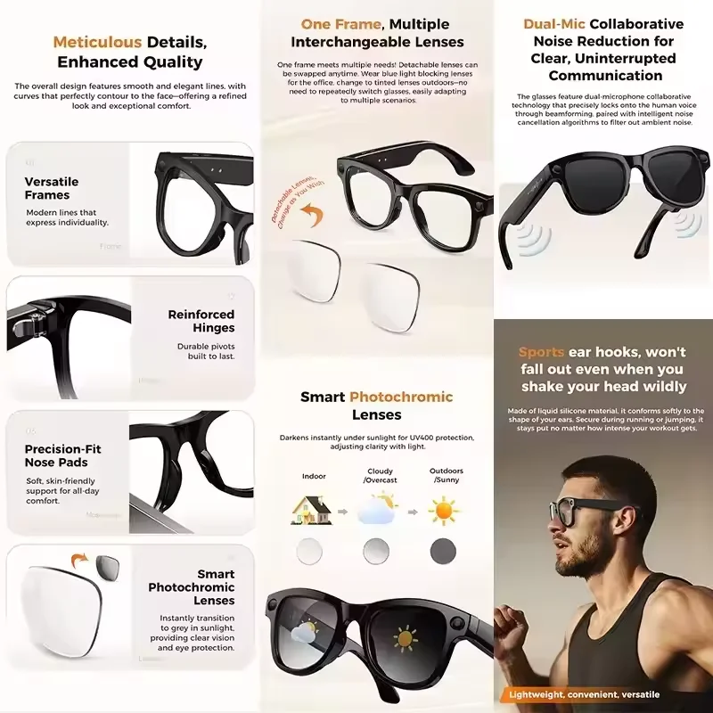 AI Smart Sunglasses with Camera, Translation, and Bluetooth Calling 6