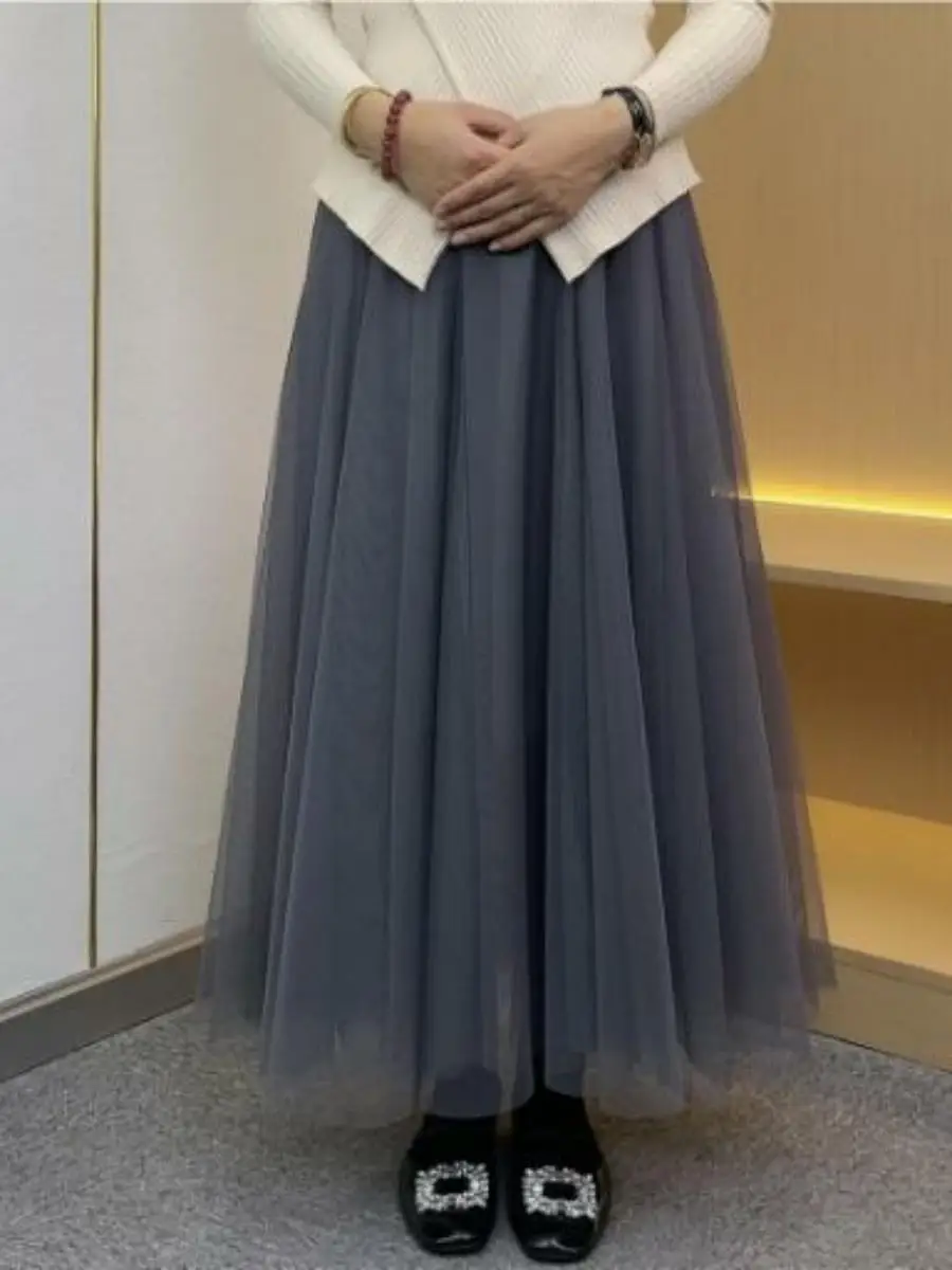 

720 Deee Tee-Layer Big Skirt Me Skirt Square Dance Skirt f-length A-Line Midi Dance Skirt Performance Dance Skirt