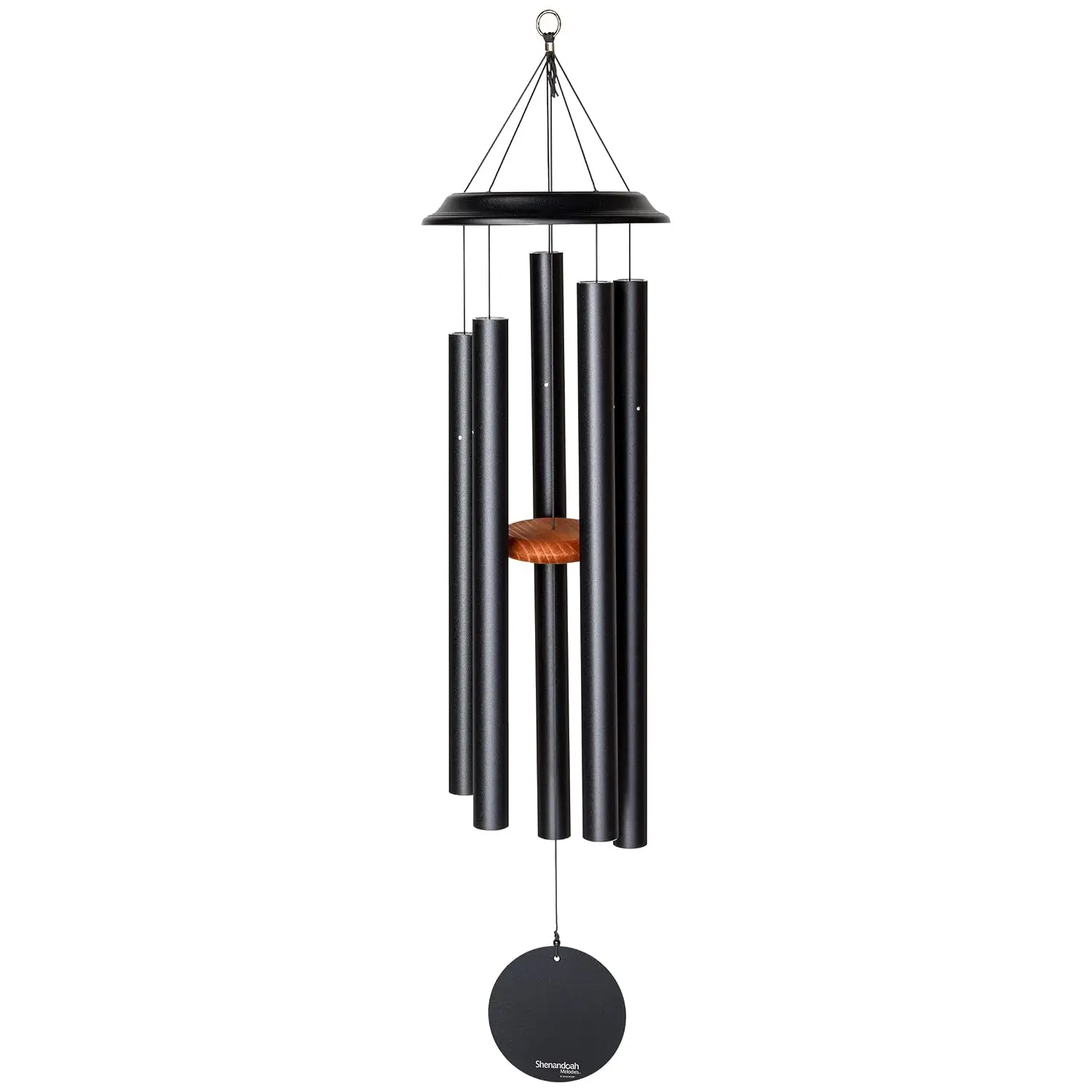 by Wind River – 47 inch Black Wind Chime for Patio, Backyard, Garden, and Outdoor décor (Aluminum Chime) Made in the USA