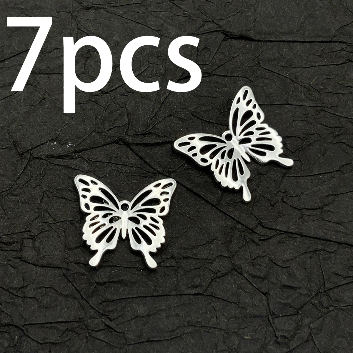 7 Pieces of Fresh and Natural Handmade Accessories, Transparent Hollow Butterfly Wings Handmade Components, Suitable for DIY Bracelets, Necklaces, and Earrings, Forest-Style Jewelry DIY Basic Handmade Materials