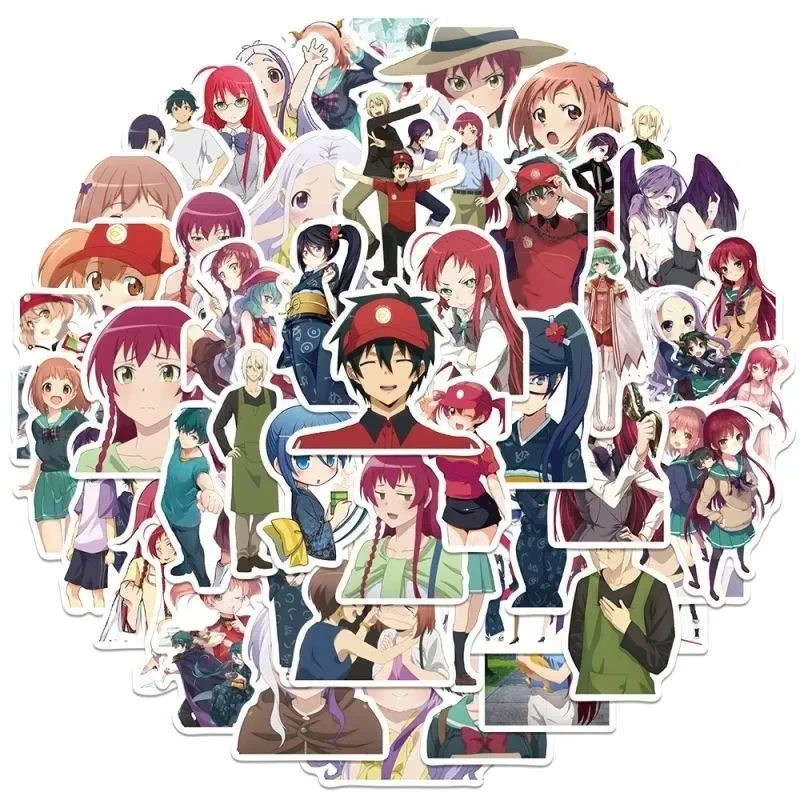 10/25/50pcs The Devil Is a Part Timer Sticker Cartoon Hataraku Maou Sama Graffiti Stickers Waterproof Decal