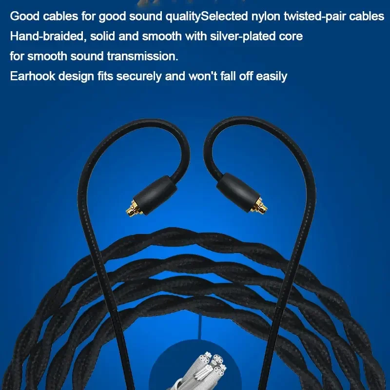 Двойной микрофон, подключаемый, HD, петличный микрофон, стерео, Hi-Fi, запись живых игр, музыка MMCX QDC, посеребренный кабель для наушников