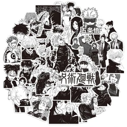 10/30/65pcs Black White Jujutsu Kaisen Anime Stickers Cool Satoru Gojo Cartoon Decals Phone Skateboard Luggage Graffiti Sticker