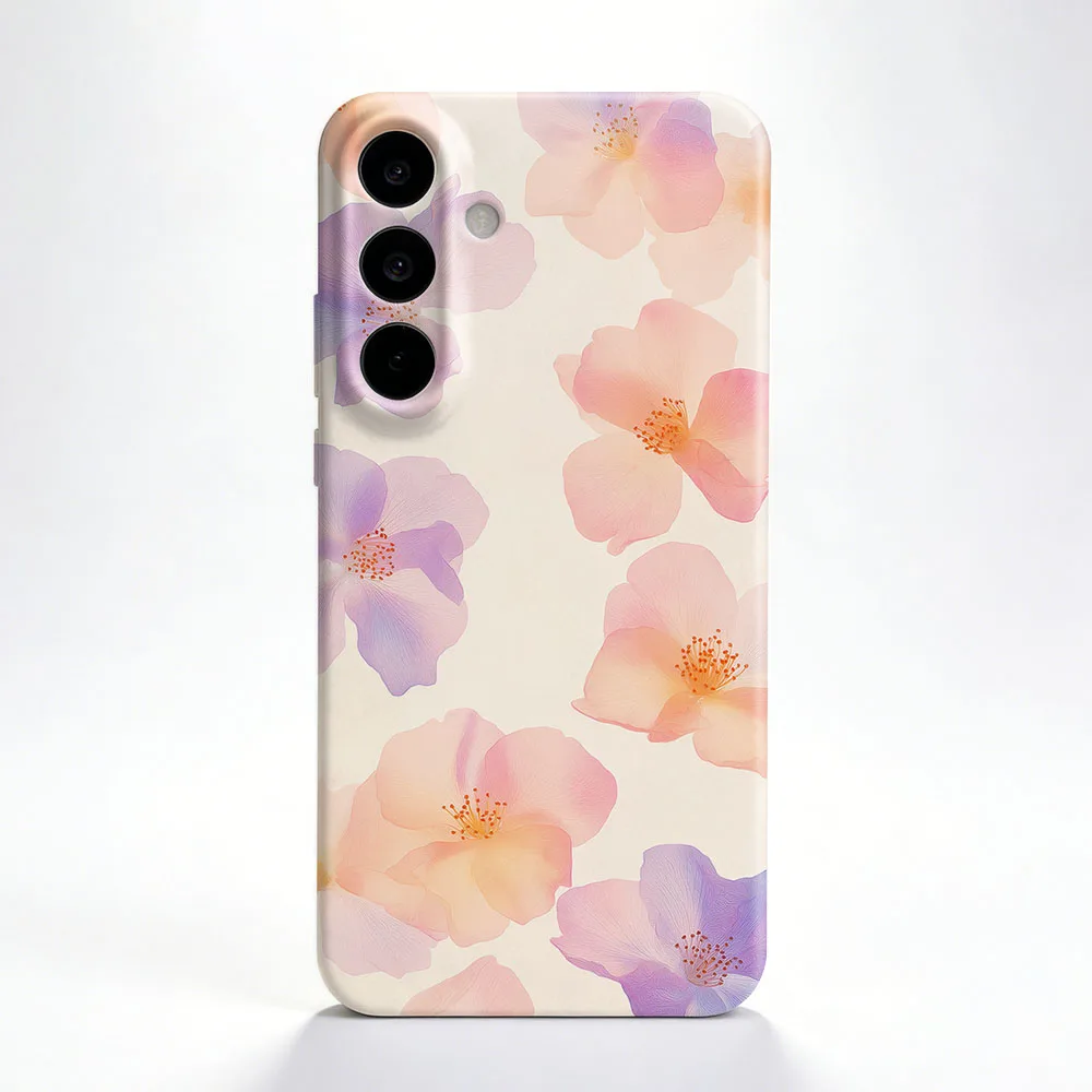 Phone Case For Samsung S26 S25 S24 S23 S22 Plus S21 Ultra Edge S23 S24 S25 FE Fresh Spring Floral Hard PC Shockproof Back Cover