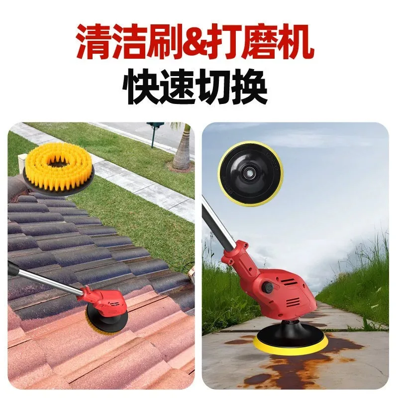 Electric Floor Cleaning Machine Patio Stone Brush Moss Removal Scrubber Outdoor Wall and Bathroom Cleaning Brush