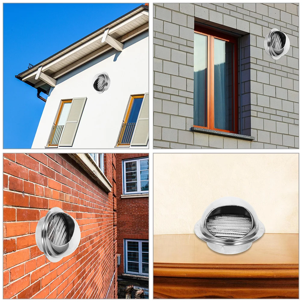 

Metal Exhaust Vent Cap 70mm Stainless Steel Polished Wall Mounted Outdoor Exhaust Vent Cover for Range Hood Kitchen Bathroom