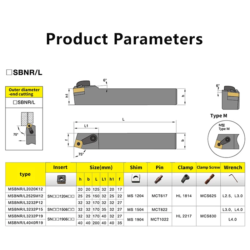 MSBNR1616 MSBNR2020 MSBNR2525 MSBNR3232 External Turning Tool MSBNR MSBNL Lathe Bar Turning Holder CNC Cutting Tool Cutter Bar