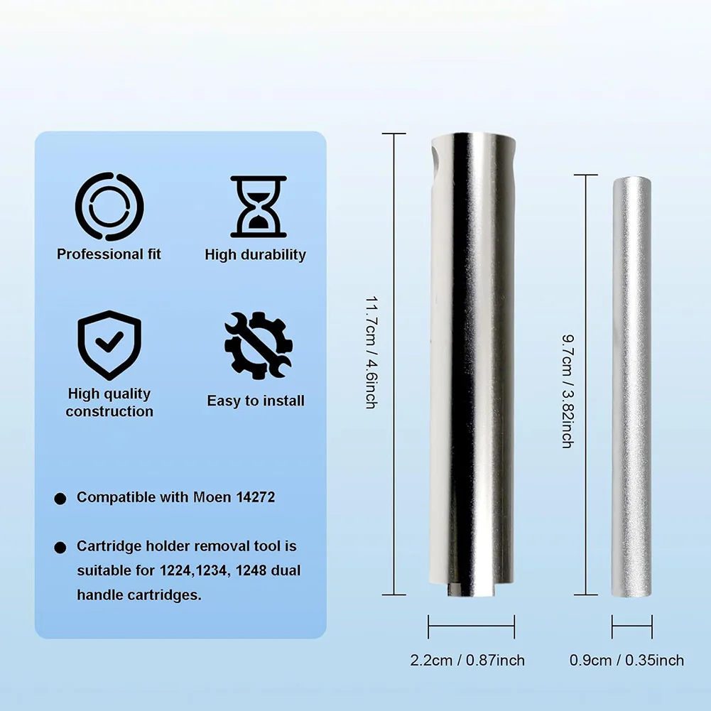 Heavy Duty Stainless Steel Cartridge Removal Tool for Faucet and Bathtub Repair Fits Models 14272 1224 1234 1248