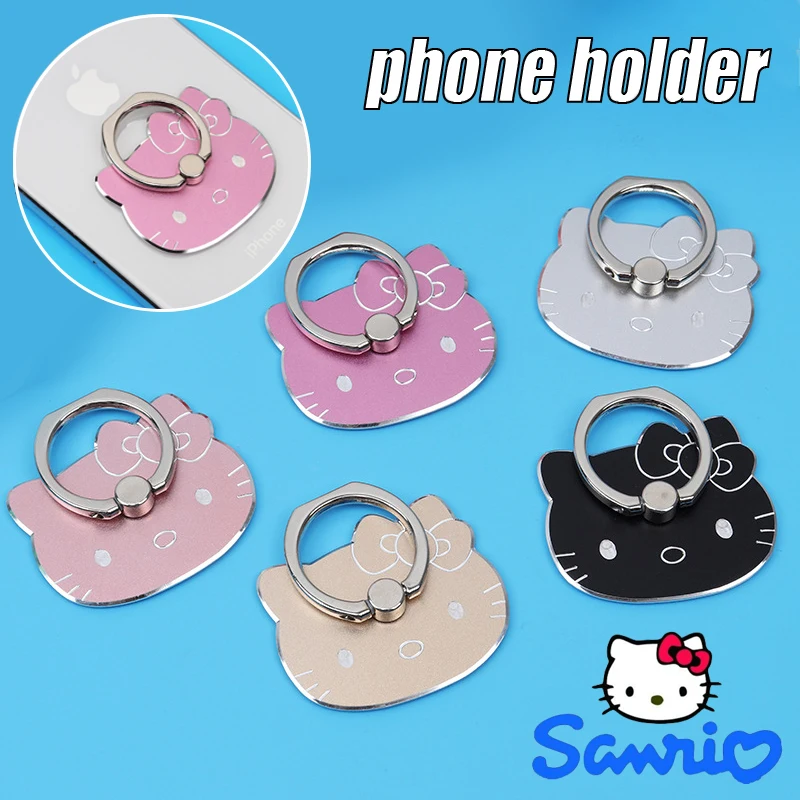 Sanrio Hello Kitty Phone Stand Cartoon Folding Phone Holder Finger Ring Lazy Bracket 360° Degree Universal Back Sticker Holders