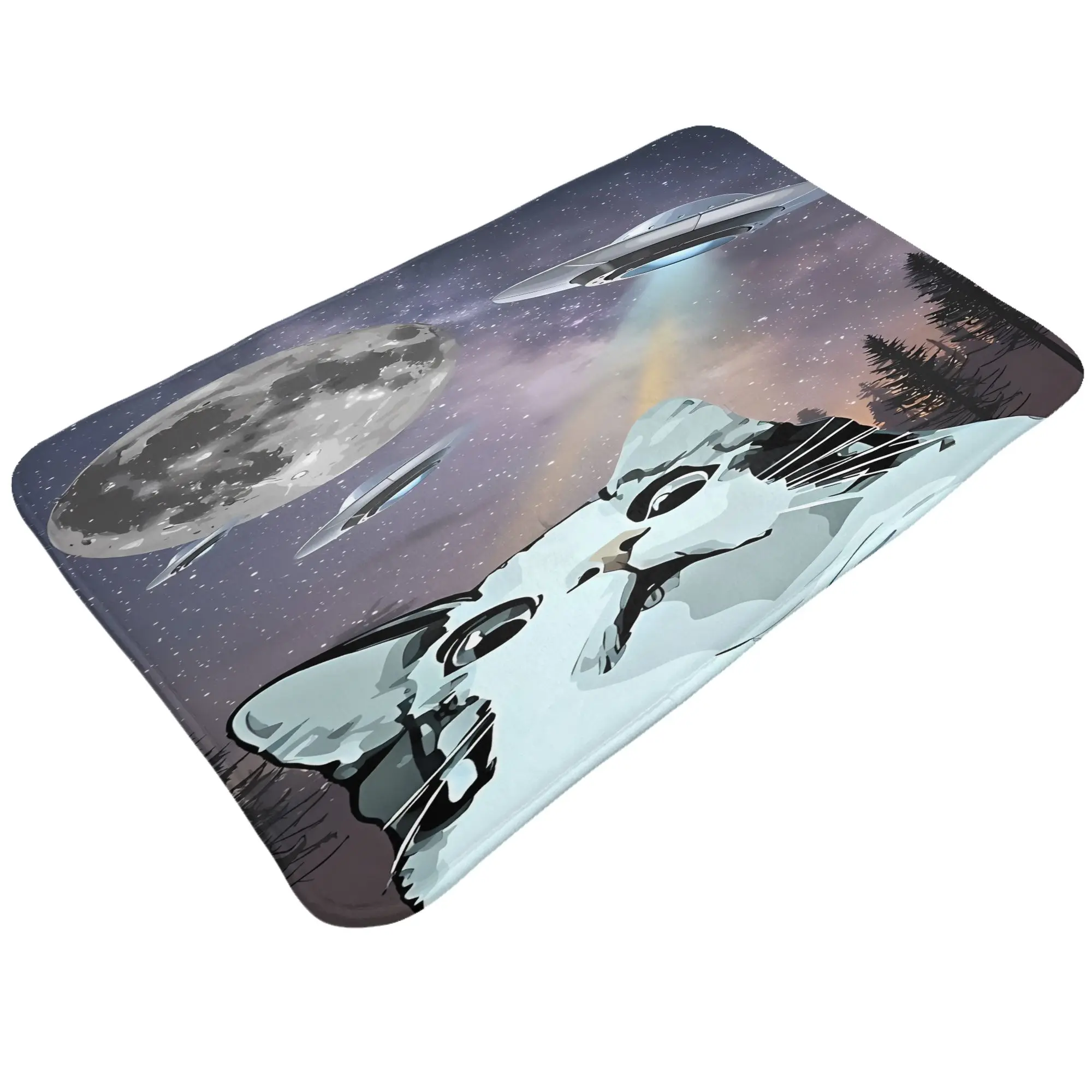 Scared Selfie Non-slip Mat Bedroom Cat UFO Welcome Doormat Home Decoration