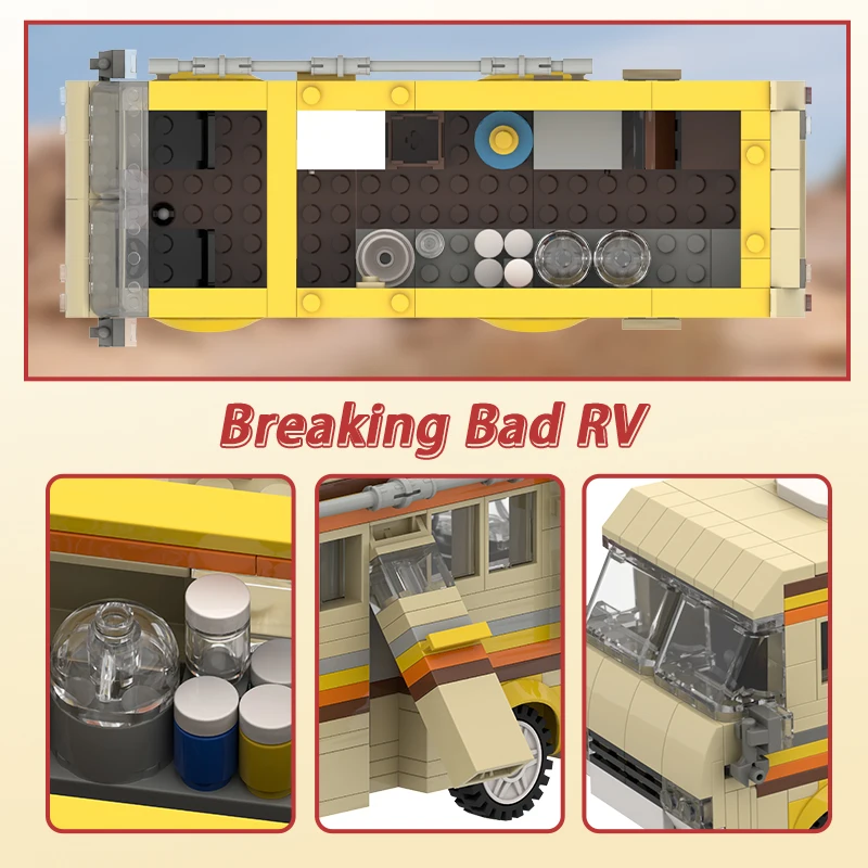 Décennie s de construction de voiture Breaking Bad, maison créative, kit de briques de camionnette, modèle pour cadeaux, ensemble de jouets de bricolage