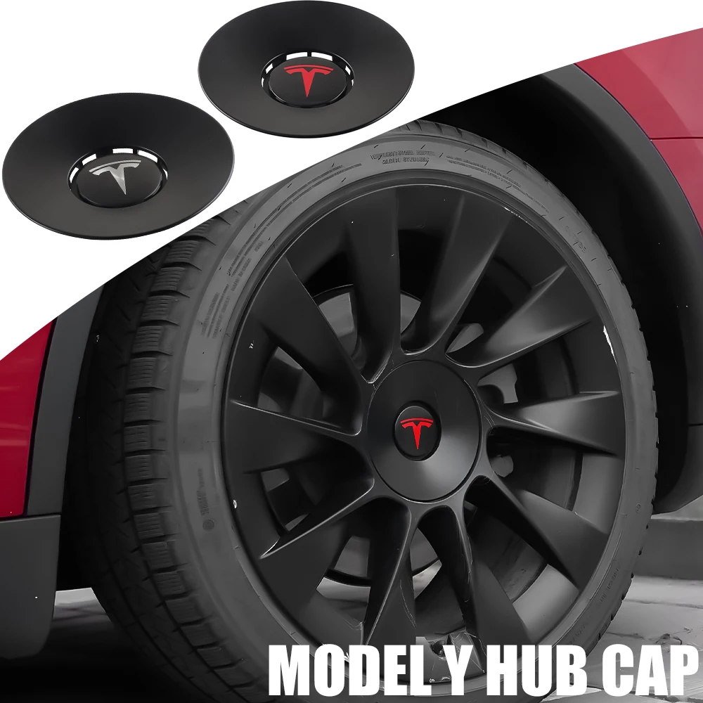 

4pcs 20 Inch For Tesla Model Y Car Badge Wheel Center Hub Cap Cover Tire Center Hubcaps Covers Decor Accessories Auto Styling
