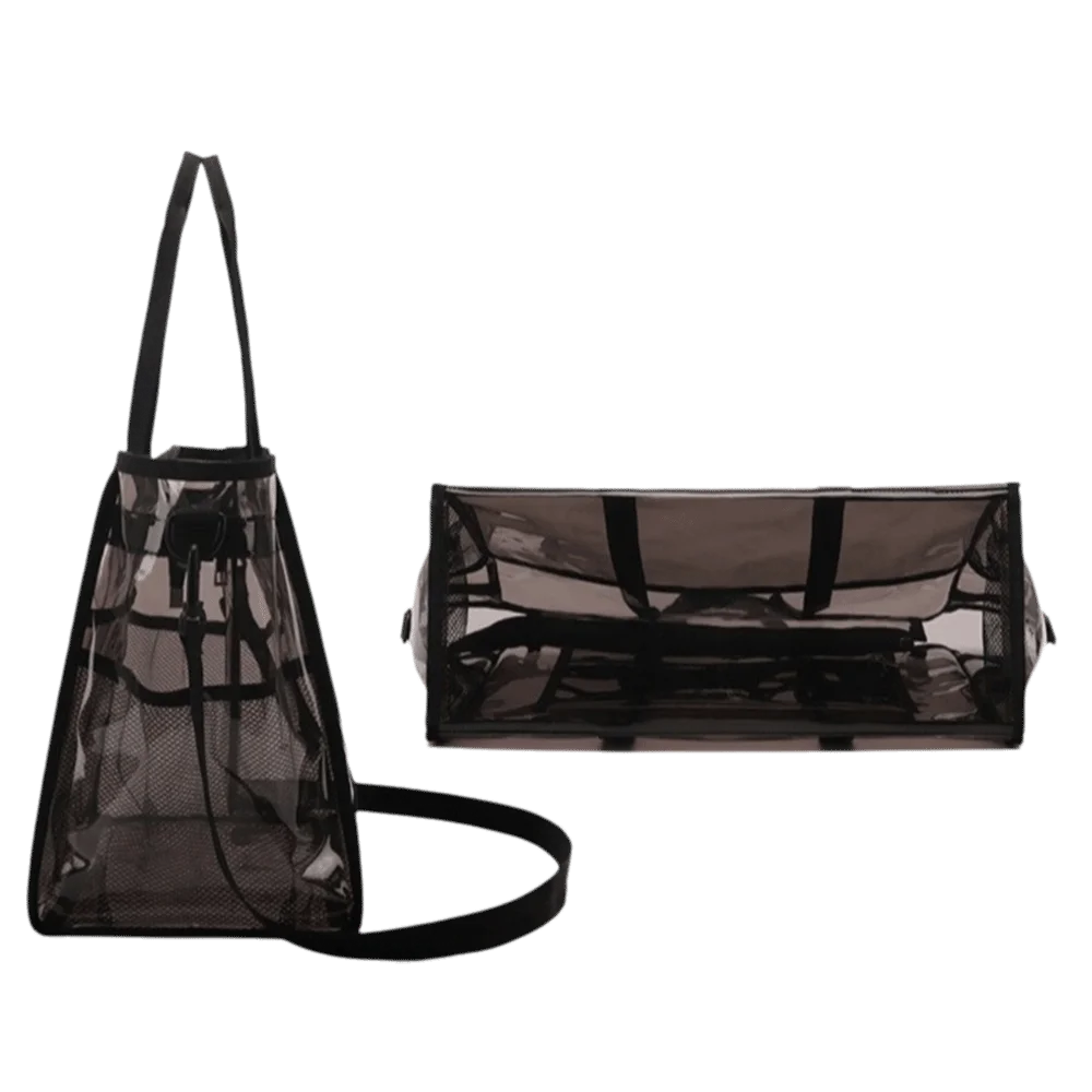 

Прозрачная сумка через плечо большой вместимости из ПВХ, водонепроницаемая, для туалетных принадлежностей, легкая, большая пляжная сумка для плавания и шопинга