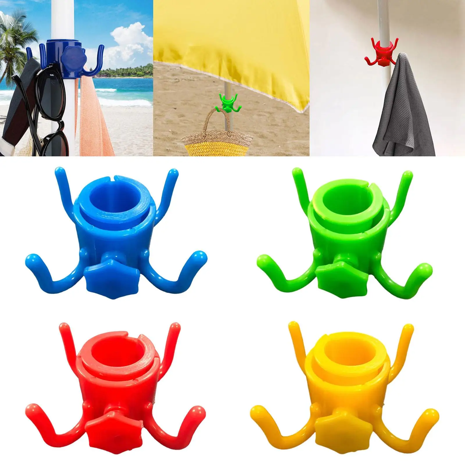 Heavy Duty Beach Umbrella Hook with Multiple Prongs ABS Hanging Hanger for Folding Beach Umbrella and Backyard Use