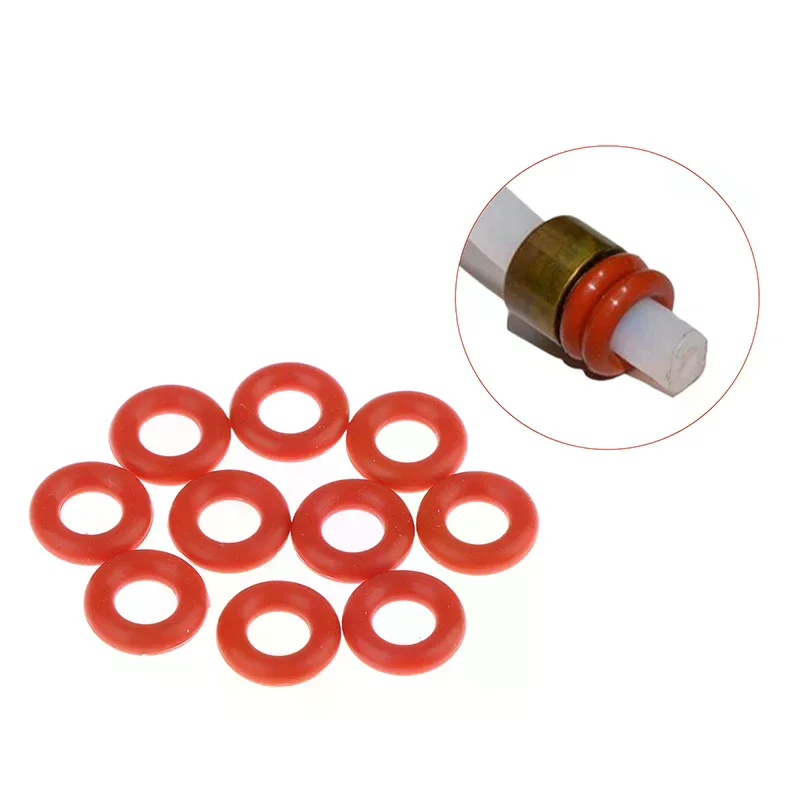 10 Pcs O-rings Food Grade Silicone For Coffee Machine Pressure Tube O Sealing Washer Red  Repair Box Assortment Kit