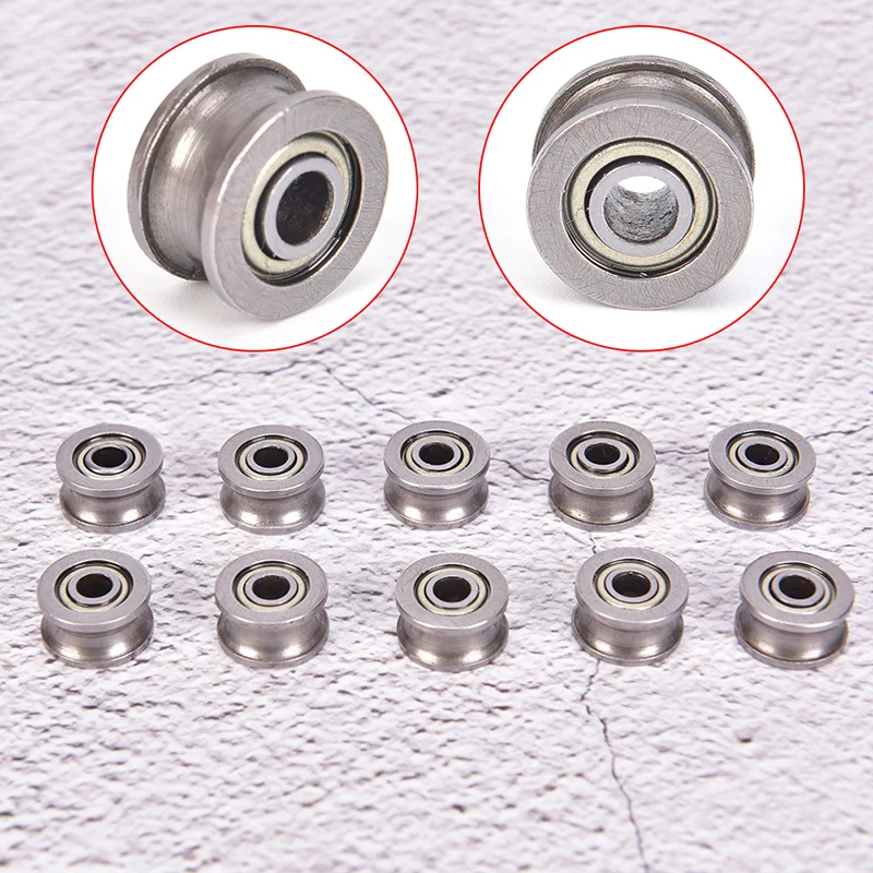 10pcs Bearings U624ZZ U groove ball bearing guide pulley for rail track linear 4*13*7mm