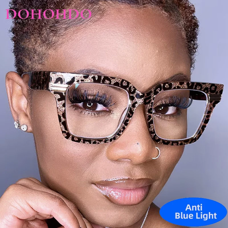 

Popular Vintage Big Frame Square Computer Play Games Glasses Women Luxury Designer Eye Protection Blue Light Blocking Eyewear