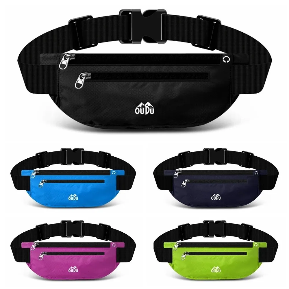 Ultra-Thin Sport Mobile Waist Bag High Elastic Multifunctional Running Waist Bag Storage Breathable Sports Phone Bag Men Women